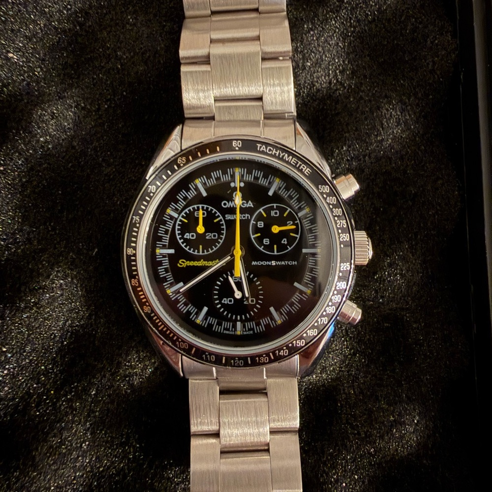 Omega Moonswatch Mod Modded Omega Speedmaster Watch Stainless Steel Metal Case